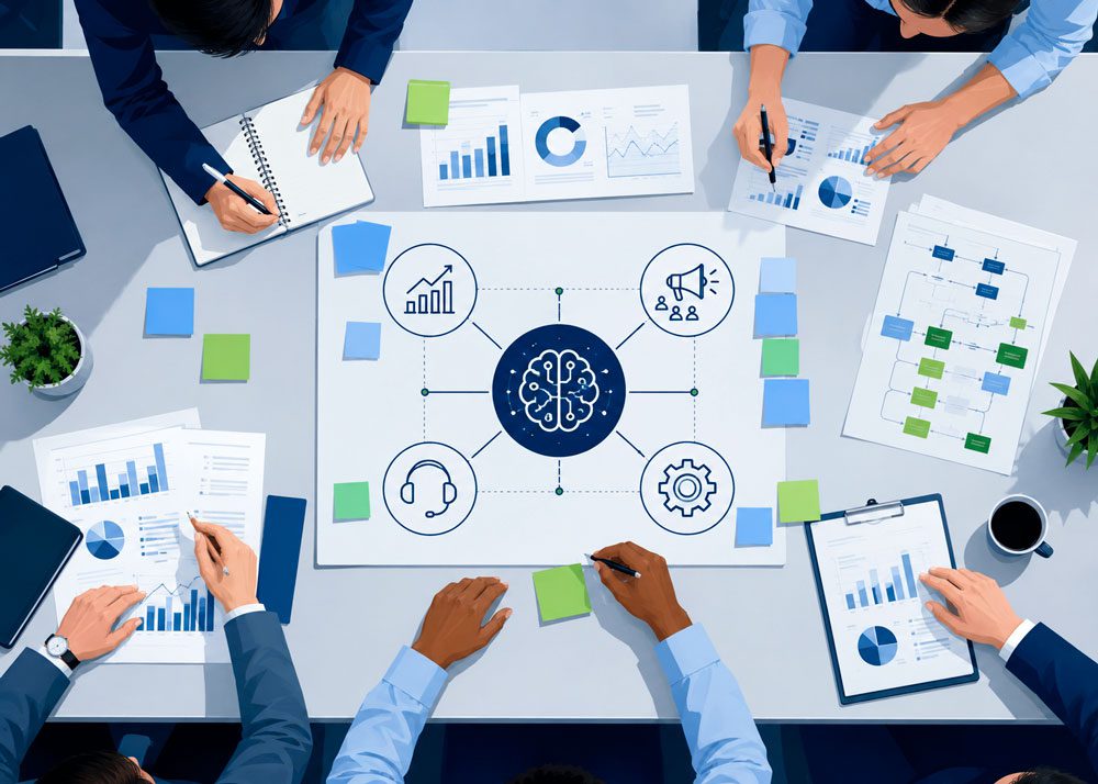 empresa creando una estrategia de inteligencia artificial