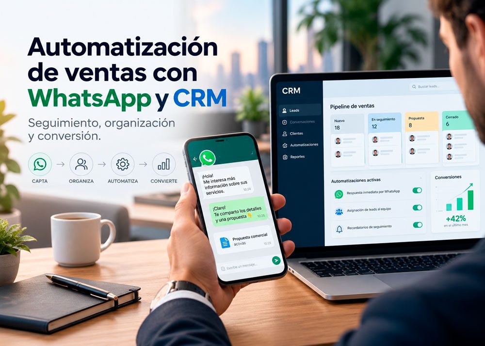 Automatización de ventas con WhatsApp y CRM para mejorar el seguimiento comercial